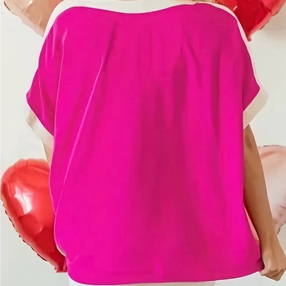 Women's Pink and White Top - Picture 2 of 12